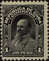 (№25) Марка Куба 1910 год "Карлос Roloff", Негашеная